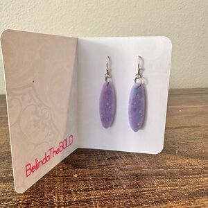 Lavender Sparkle Drop Earrings with Hypoallergenic Hooks
